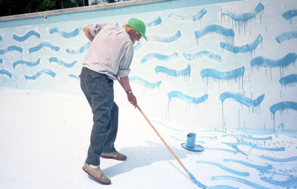 david hockney painting his pool